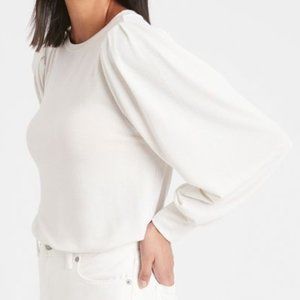 Banana Republic Off -White Pleated-Sleeve Top
